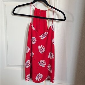 Express Red Floral Tank Top